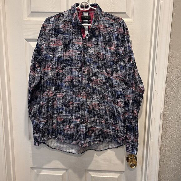 Buckle Eight X‎ Static Motion Button Down Shirt Men’s Size Large Contrast Cuff - Picture 2 of 10